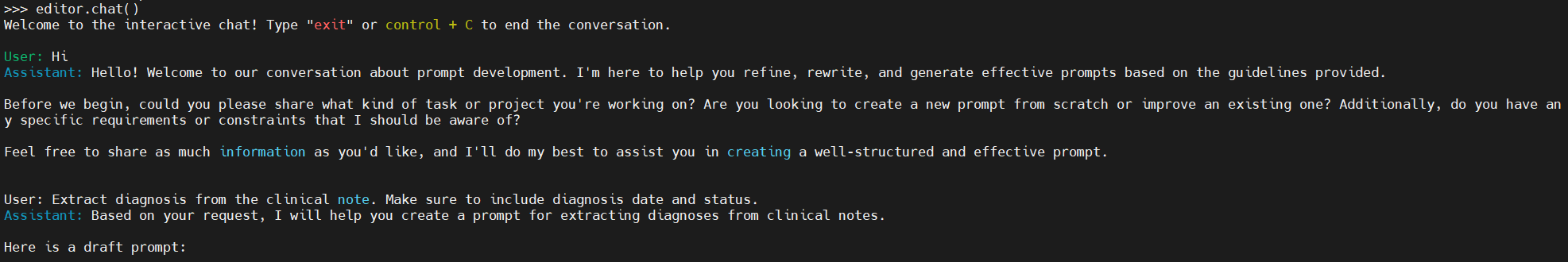 chat in terminal
